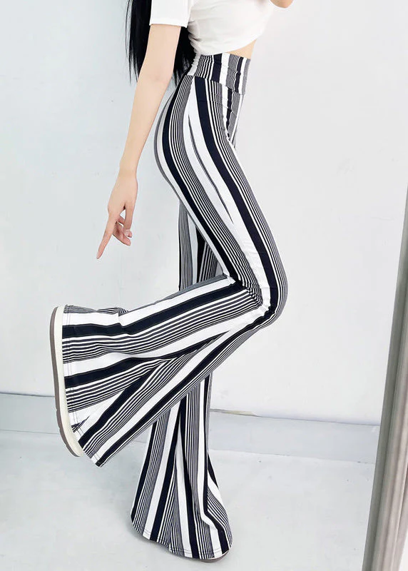 Women High Waist Striped Flare Bottoms Fall - Image 3