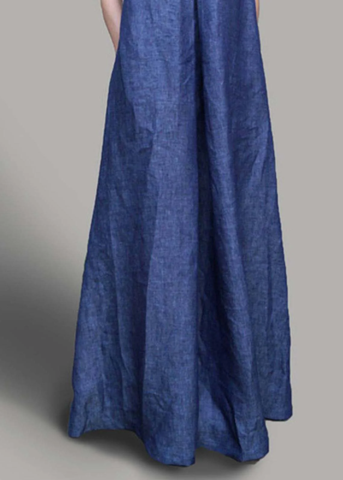 Women Navy Oversized Denim Holiday Dress Sleeveless - Image 5