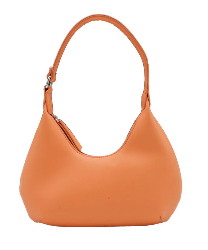 Women Orange Solid Durable Faux Leather Hobo Bag - Image 5