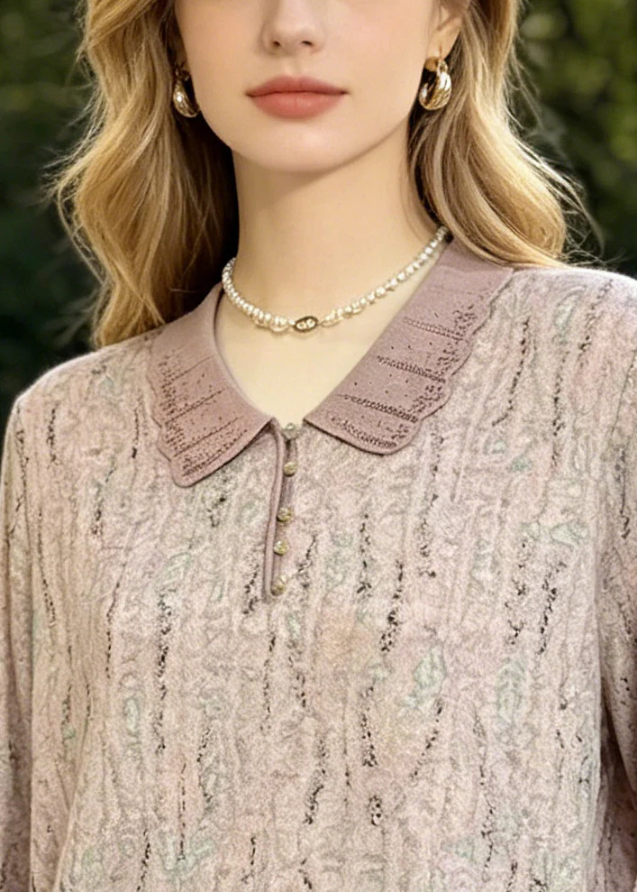 Women Peter Pan Collar Print Cotton Shirts Summer - Image 2