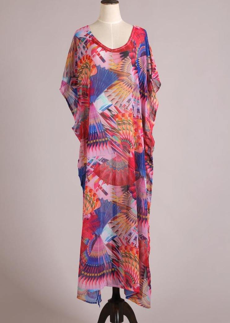 Women Print vogue kimono robe Bohemian Chiffon Dress - Image 2
