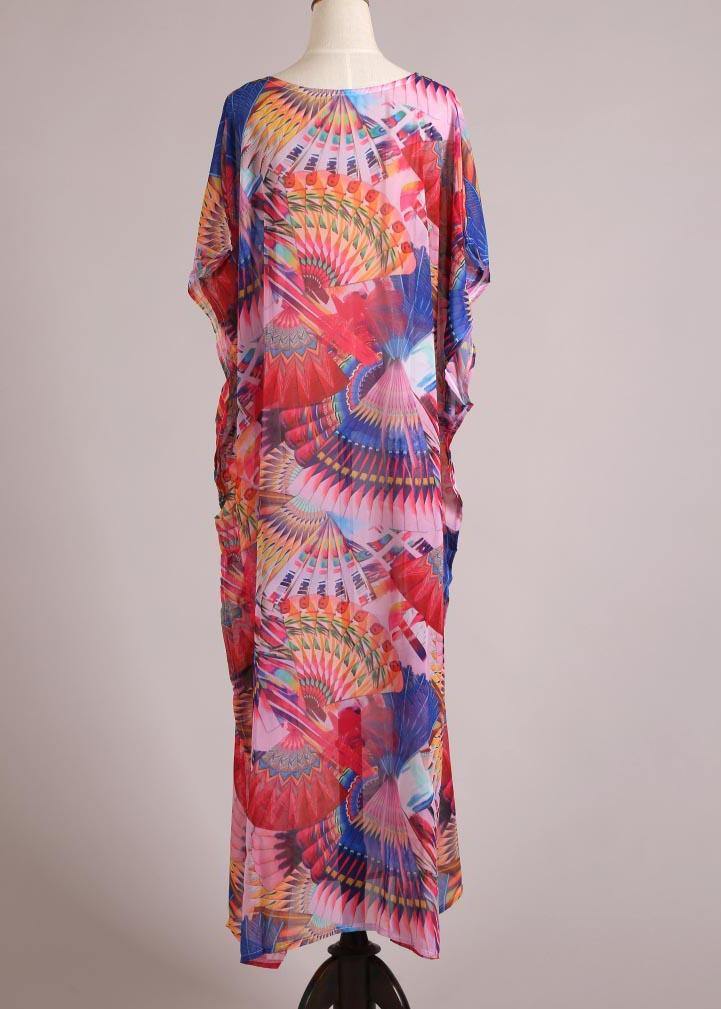 Women Print vogue kimono robe Bohemian Chiffon Dress - Image 5