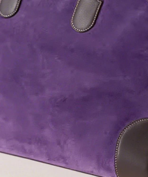 Women Purple Suede Large Capacity Tote Bag - Image 4
