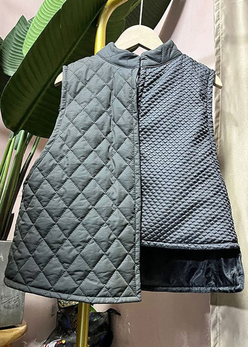 Women Red Asymmetrical Chinese Button Cotton Blended Waistcoat Sleeveless - Image 2