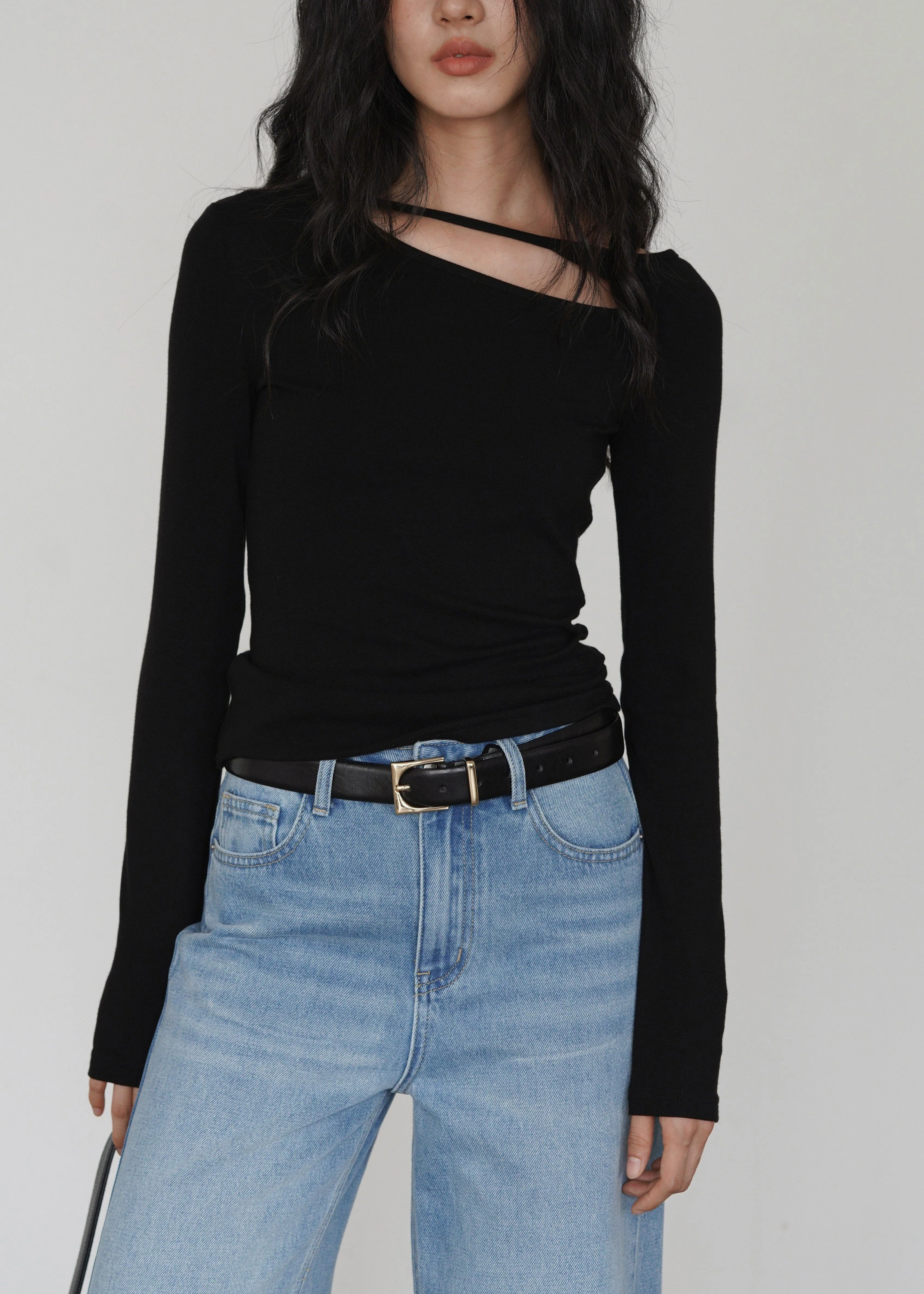 Women Red O Neck Hollow Out Cotton T Shirt Top Spring - Image 2