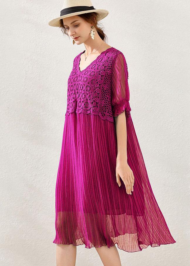 Women Rose Fashion Flare Sleeve Spring Long Dress
