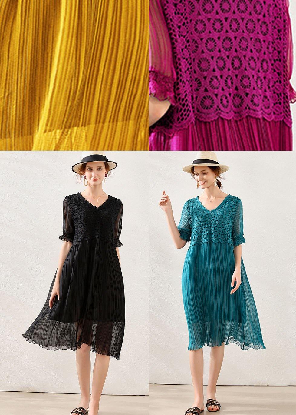 Women Rose Fashion Flare Sleeve Spring Long Dress - Image 5