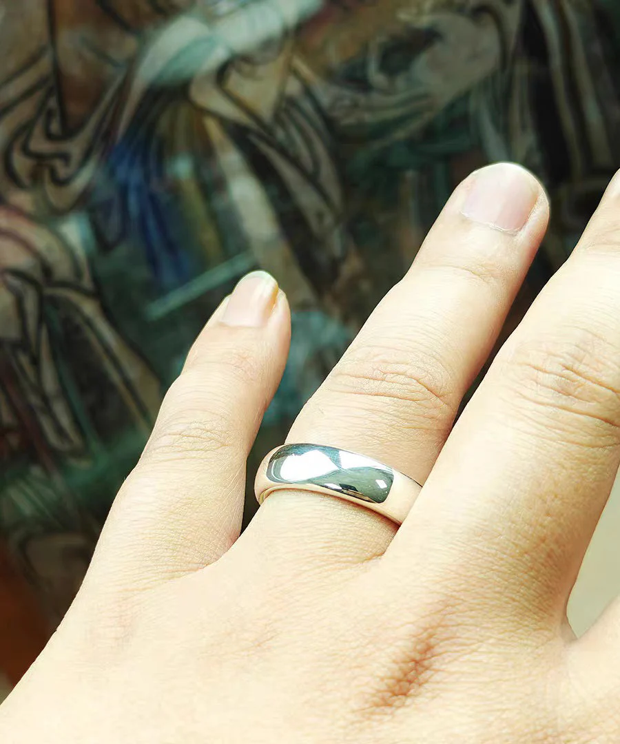 Women Silk Plain Ring Carving Silver Rings - Image 3