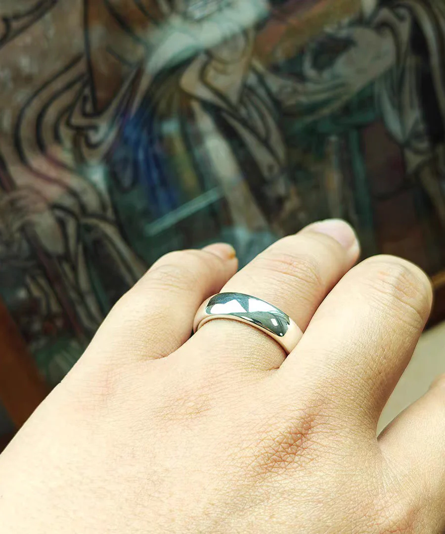 Women Silk Plain Ring Carving Silver Rings - Image 4