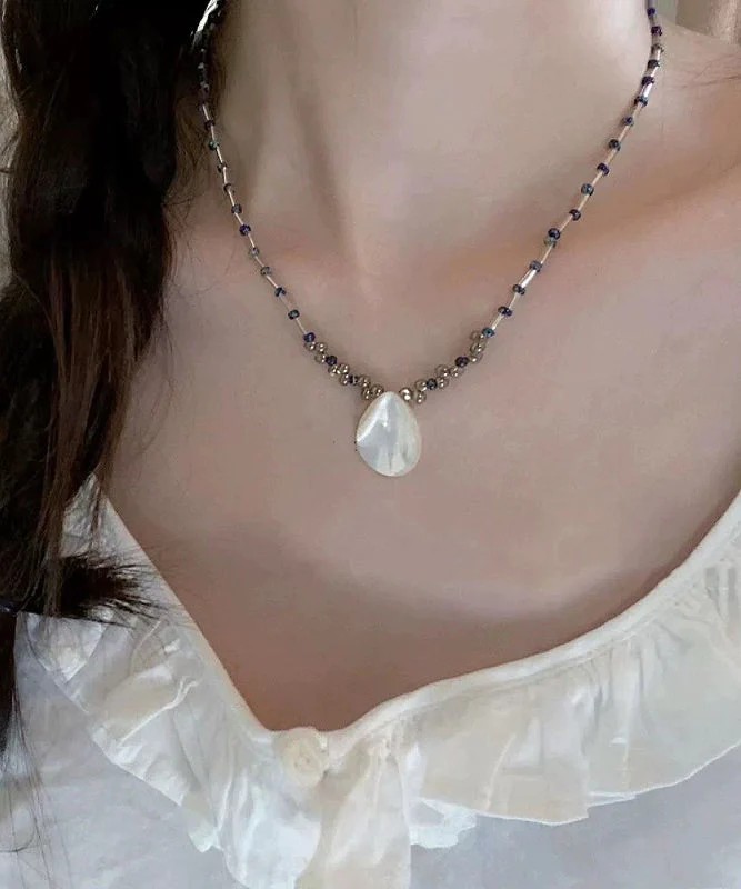 Women Stainless Steel Shell Beading Pendant Necklace - Image 4