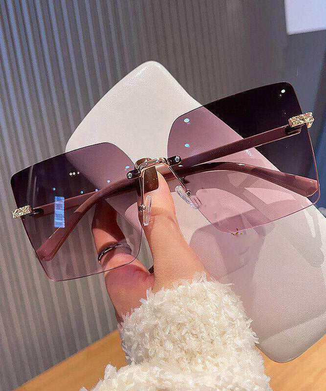 Women Tawny Metal Polygon Ultraviolet-Proof Sunglasses - Image 3