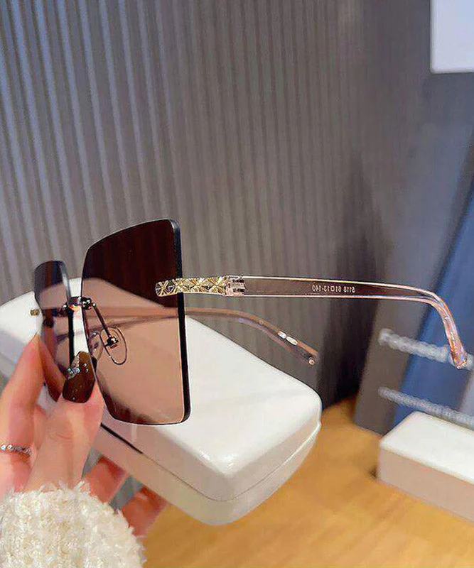Women Tawny Metal Polygon Ultraviolet-Proof Sunglasses - Image 4