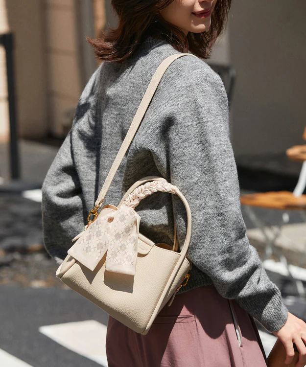 Women White Versatile Faux Leather Tote Handbag - Image 2