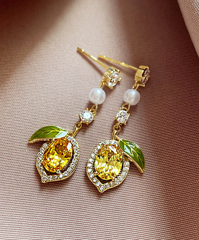 Women Zircon Silver Overgild Stud Earrings - Image 2